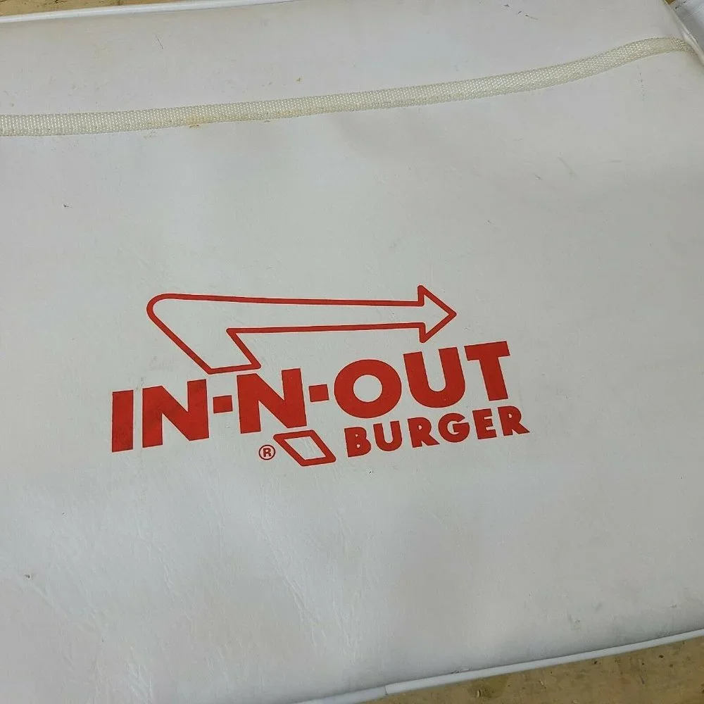 In N Out Tote Bag faux White Leather Collectible Advertising Hard to Find‎